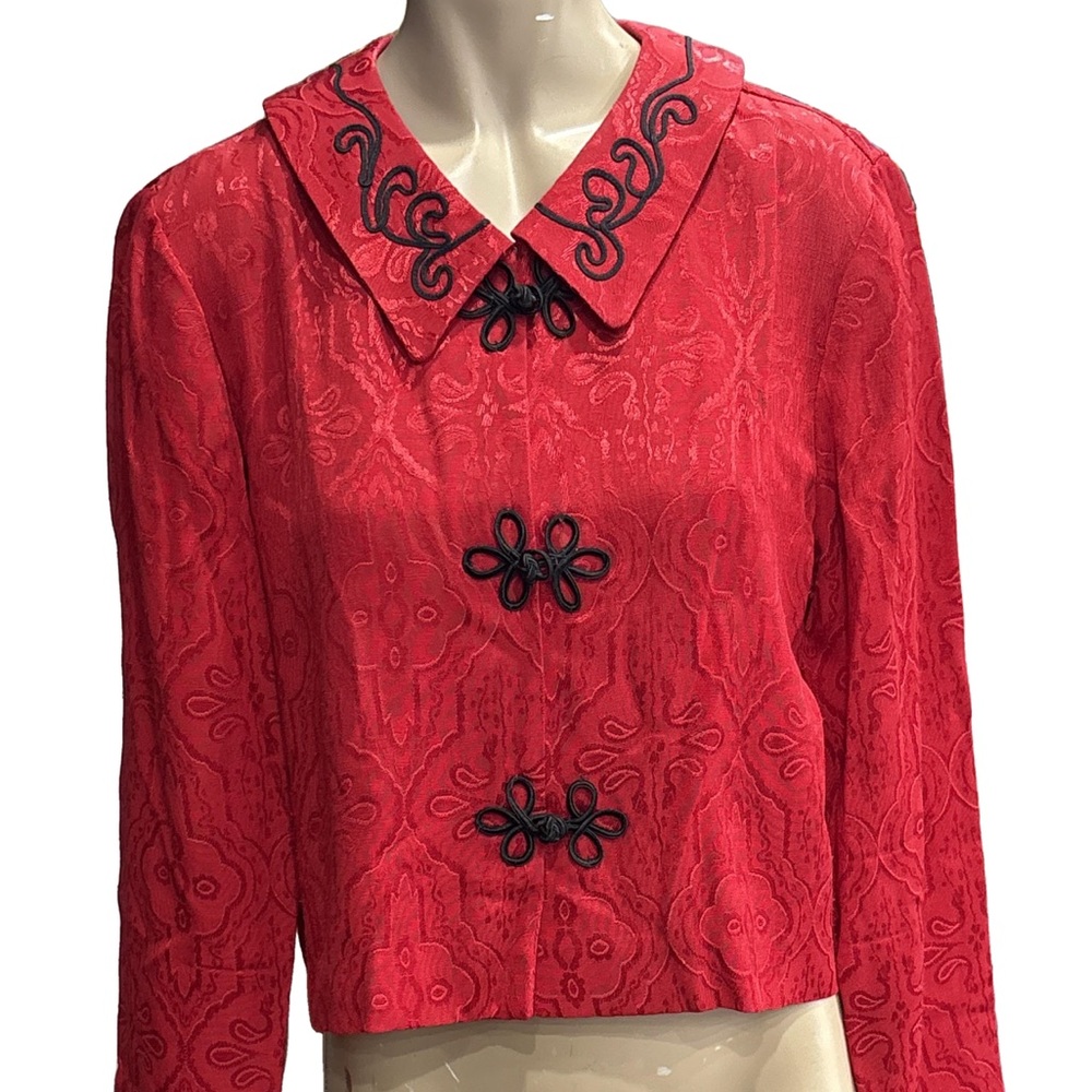 Jessica Howard Embroidered Button-Up Jacket